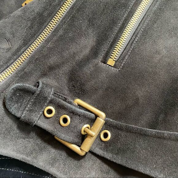 Ralph Lauren Fall ‘16 Runway Collection Black Suede & Velvet Fringed Moto Jacket - Picture 6 of 16